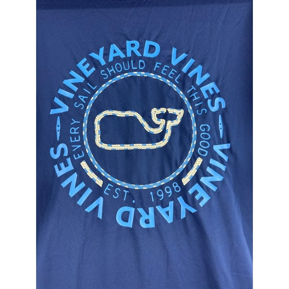 Vineyard Vines Performance Mens‎ Large Blue Long Sleeve Whale Graphic T-Shirt